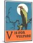 V is for Vulture-null-Mounted Art Print