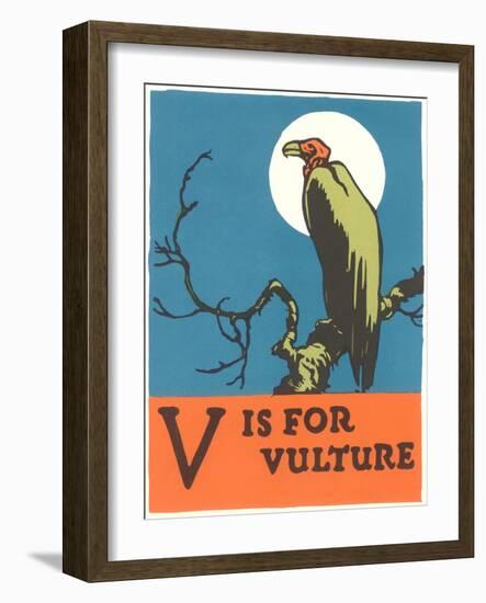 V is for Vulture-null-Framed Art Print