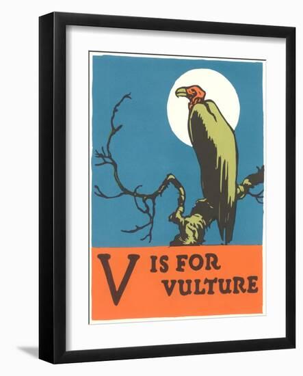 V is for Vulture-null-Framed Art Print