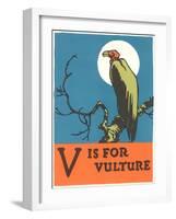 V is for Vulture-null-Framed Art Print