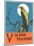 V is for Vulture-null-Mounted Art Print