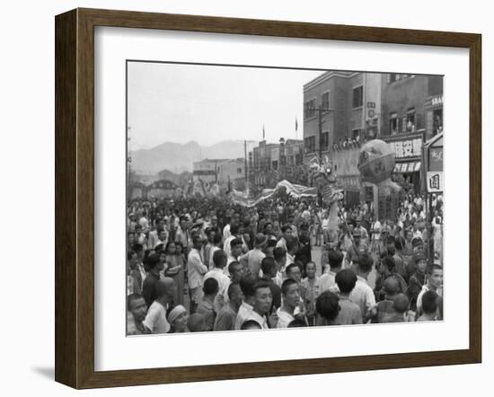 V-J Day (Victory over Japan) Is Celebrated in Chongqing (Chungking), China-null-Framed Photo