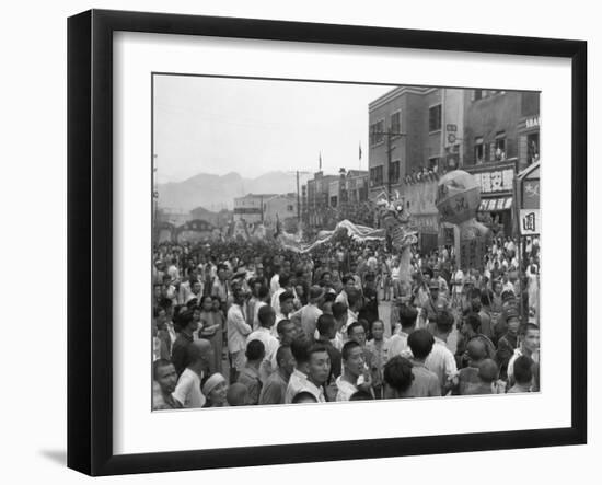 V-J Day (Victory over Japan) Is Celebrated in Chongqing (Chungking), China-null-Framed Photo