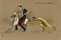 Australian Soldier Punching Shoeshine Boy-V. Manavian-Mounted Art Print
