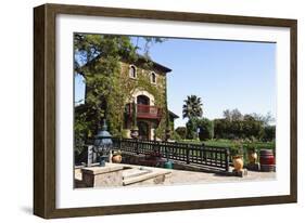 V Sattui Winery Building, Napa Valley, CA-George Oze-Framed Photographic Print