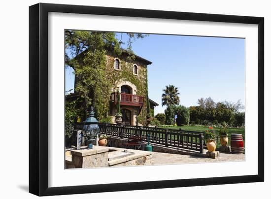 V Sattui Winery Building, Napa Valley, CA-George Oze-Framed Photographic Print