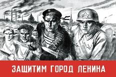 Let's Defend the Great City of Lenin-V. Serov-Framed Stretched Canvas