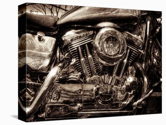 V-Twin Motorcyle Engine-Stephen Arens-Stretched Canvas