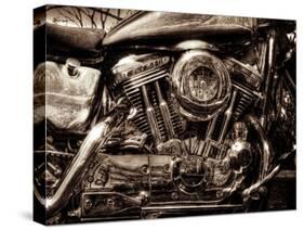 V-Twin Motorcyle Engine-Stephen Arens-Stretched Canvas