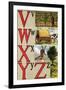 V, W, X, Y, Z Illustrated Letters-Edmund Evans-Framed Art Print