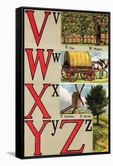 V, W, X, Y, Z Illustrated Letters-Edmund Evans-Framed Stretched Canvas