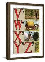 V, W, X, Y, Z Illustrated Letters-Edmund Evans-Framed Art Print