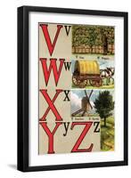 V, W, X, Y, Z Illustrated Letters-Edmund Evans-Framed Art Print