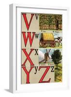 V, W, X, Y, Z Illustrated Letters-Edmund Evans-Framed Art Print