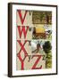 V, W, X, Y, Z Illustrated Letters-Edmund Evans-Framed Art Print