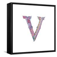 V-Green Girl-Framed Stretched Canvas