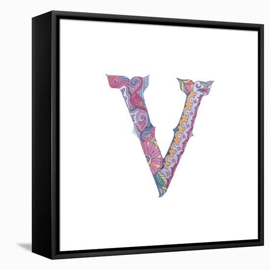 V-Green Girl-Framed Stretched Canvas