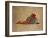 VA Colorful Counties-Red Atlas Designs-Framed Giclee Print