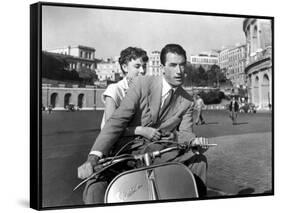 Vacances Romaines Roman Holiday De William Wyler Avec Gregory Peck Et Audrey Hepburn 1953-null-Framed Stretched Canvas