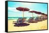 Vacation Concept. Spain. Beach on Costa Del Sol. Mediterranean Sea-Subbotina Anna-Framed Stretched Canvas