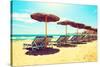 Vacation Concept. Spain. Beach on Costa Del Sol. Mediterranean Sea-Subbotina Anna-Stretched Canvas