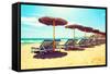 Vacation Concept. Spain. Beach on Costa Del Sol. Mediterranean Sea-Subbotina Anna-Framed Stretched Canvas