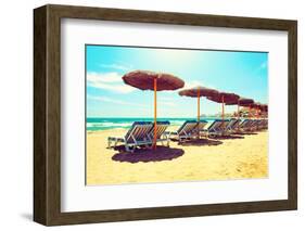 Vacation Concept. Spain. Beach on Costa Del Sol. Mediterranean Sea-Subbotina Anna-Framed Photographic Print