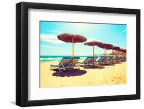 Vacation Concept. Spain. Beach on Costa Del Sol. Mediterranean Sea-Subbotina Anna-Framed Photographic Print