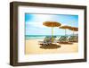 Vacation Concept. Spain. Beach on Costa Del Sol. Mediterranean Sea-Subbotina Anna-Framed Photographic Print
