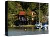 Vacation Home and Boats on Island in Helsinki harbor, Helsinki, Finland-Nancy & Steve Ross-Stretched Canvas