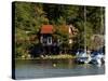Vacation Home and Boats on Island in Helsinki harbor, Helsinki, Finland-Nancy & Steve Ross-Stretched Canvas