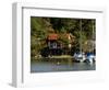 Vacation Home and Boats on Island in Helsinki harbor, Helsinki, Finland-Nancy & Steve Ross-Framed Photographic Print