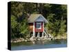 Vacation Home and Boats on Island in Helsinki harbor, Helsinki, Finland-Nancy & Steve Ross-Stretched Canvas