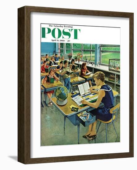 "Vacation Plans," Saturday Evening Post Cover, April 9, 1960-Ben Kimberly Prins-Framed Giclee Print