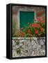 Vacation Villa Wall with Flowers, Matsoukata, Kefalonia, Ionian Islands, Greece-Walter Bibikow-Framed Stretched Canvas