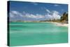 Vacationers along Palm Beach in Aruba-raphoto-Stretched Canvas