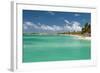 Vacationers along Palm Beach in Aruba-raphoto-Framed Photographic Print