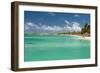 Vacationers along Palm Beach in Aruba-raphoto-Framed Photographic Print