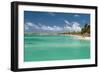 Vacationers along Palm Beach in Aruba-raphoto-Framed Photographic Print