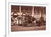 Vacationers and Coach outside Fort William Henry Hotel-null-Framed Photographic Print