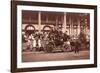 Vacationers and Coach outside Fort William Henry Hotel-null-Framed Photographic Print