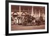 Vacationers and Coach outside Fort William Henry Hotel-null-Framed Photographic Print