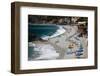 Vacationers Enjoying the Beach, Monterosso, Cinque Terre, Italy-Terry Eggers-Framed Photographic Print