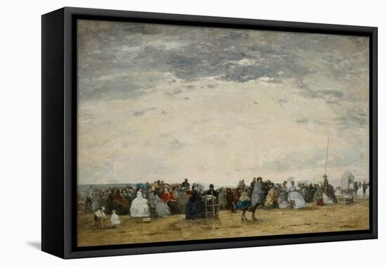 Vacationers on the Beach at Trouville, 1864-Eugene Louis Boudin-Framed Stretched Canvas