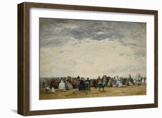 Vacationers on the Beach at Trouville, 1864-Eugene Louis Boudin-Framed Giclee Print