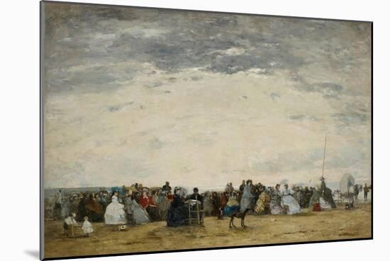 Vacationers on the Beach at Trouville, 1864-Eugene Louis Boudin-Mounted Giclee Print