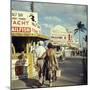 Vacationers Walking by Booths Advertising Boat Tours-Hank Walker-Mounted Photographic Print