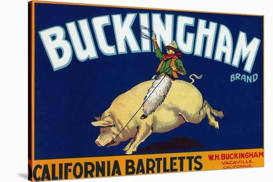 Vacaville, California, Buckingham Brand Pear Label-Lantern Press-Stretched Canvas