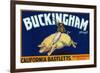 Vacaville, California, Buckingham Brand Pear Label-Lantern Press-Framed Premium Giclee Print