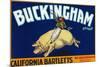 Vacaville, California, Buckingham Brand Pear Label-Lantern Press-Mounted Premium Giclee Print